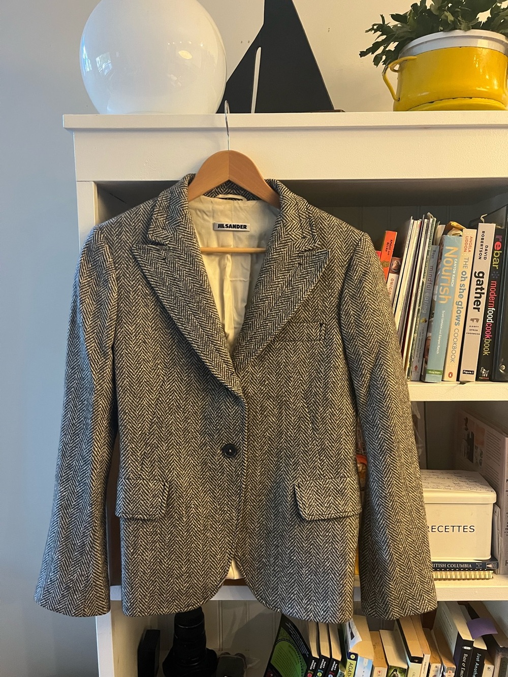 Jil Sander cashmere blend herringbone blazer size 36